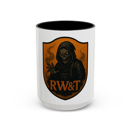 Halloween | Spooky Grim Reaper Coffee Mug - Halloween, Gift for Horror Fans, Unique Design, Black Handle Ceramic Cup