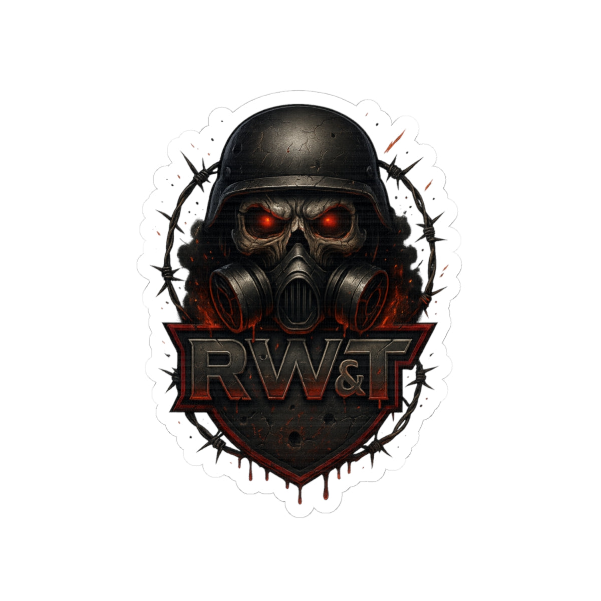 Tough Vibe Kiss-Cut Stickers, Edgy Laptop Decor, Gamer Gift, Motorcycle Enthusiast, Punk Aesthetic, Barbed Wire Design