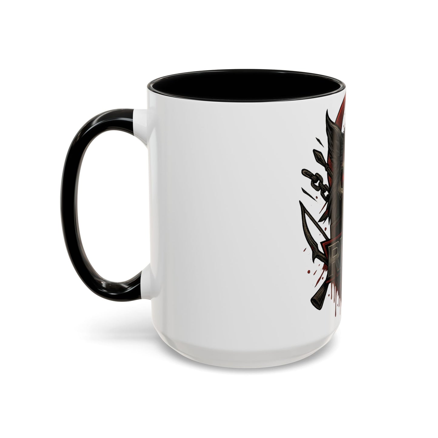 🐺 “RW&T Berserker Wolf – Savage Crest Edition” - Ideal for Halloween, Unique Gift, Home Decor, Skull Art, Black Handle Mug