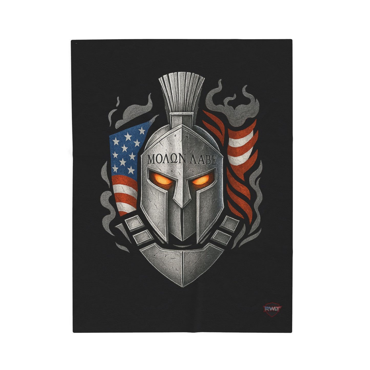 Plush Blanket | Spartan helmet | American Flag