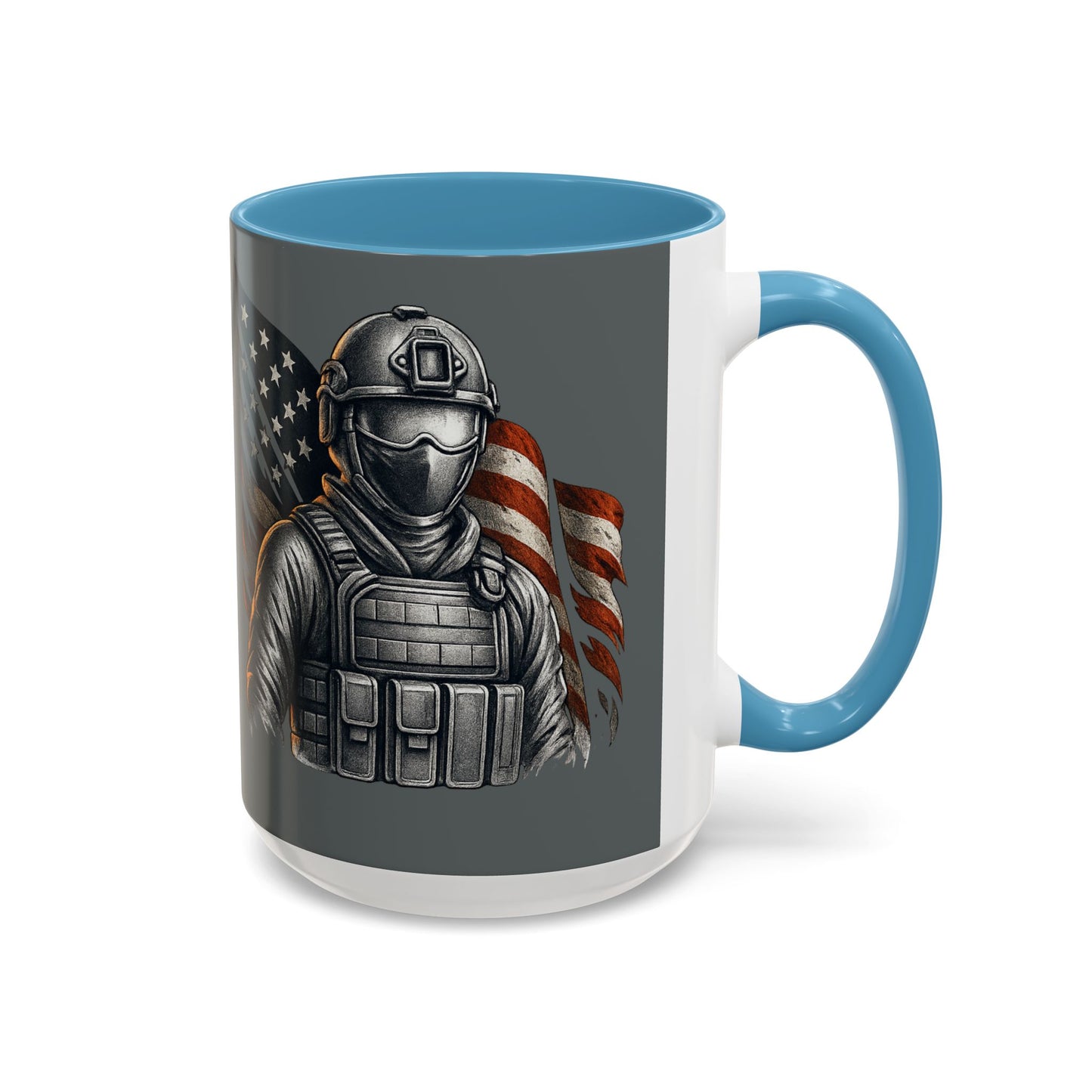 Patriotic Coffee Mug | Soldier | American Flag | 15oz