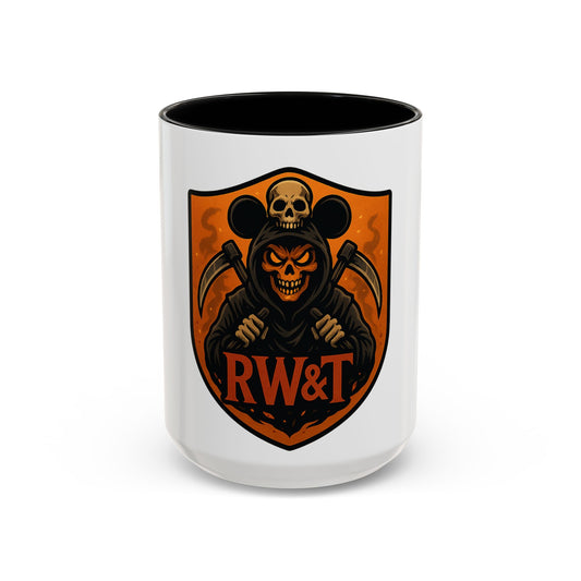 Halloween Themed Accent Coffee Mug with Skull Design, Gift for Coffee Lovers, Spooky Décor, Unique Halloween Present, 11oz and 15oz Options
