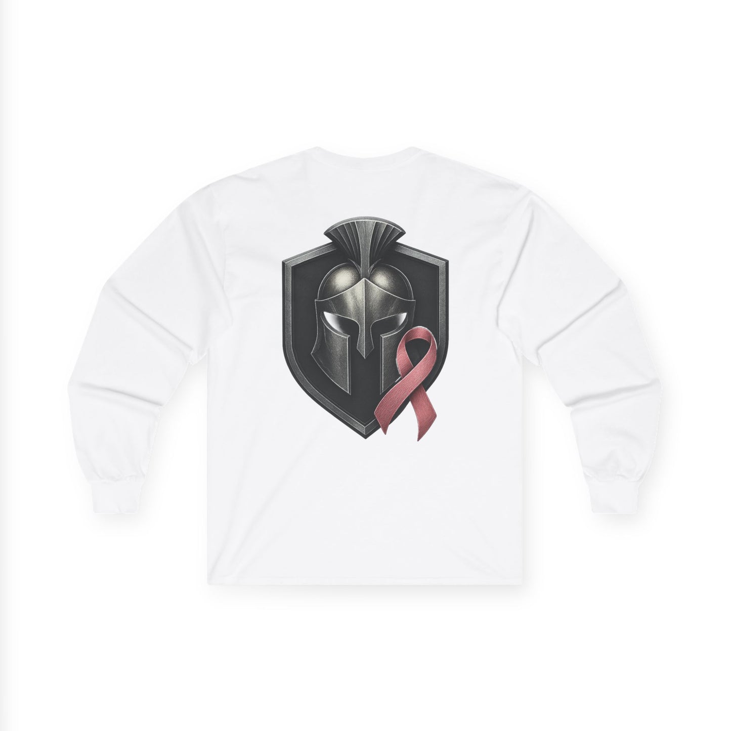 Breast Cancer Awareness | Long Sleeve Tee | Pink Ribbon | Spartan Helmet