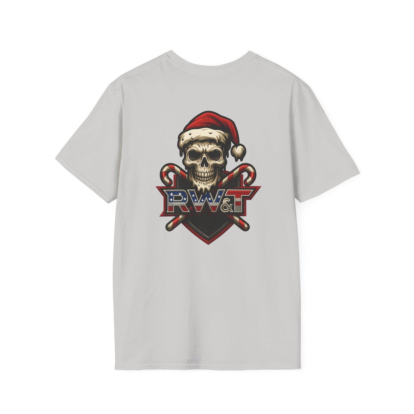 Holiday Skull Graphic T-Shirt, Unisex Softstyle Tee, Casual Wear, Gift for Halloween, Christmas Shirt, Festive Apparel
