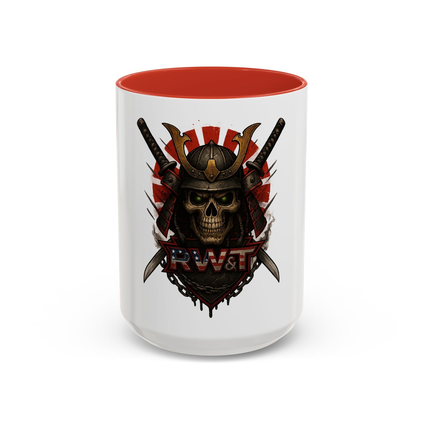 Samurai Skull Accent Coffee Mug, Unique Gift for Gamers, Halloween Decoration, Tea Lovers, Stylish Decor