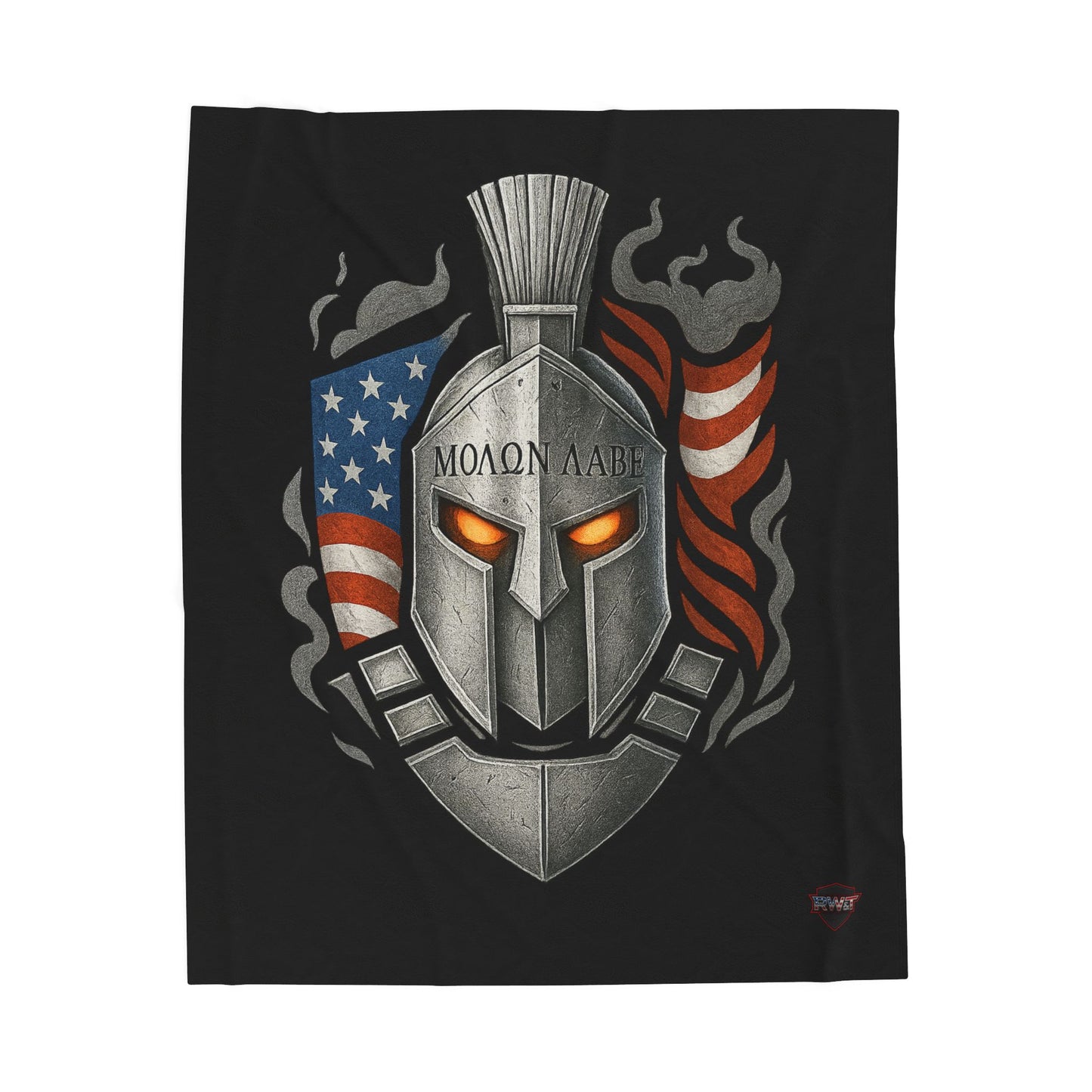Plush Blanket | Spartan helmet | American Flag