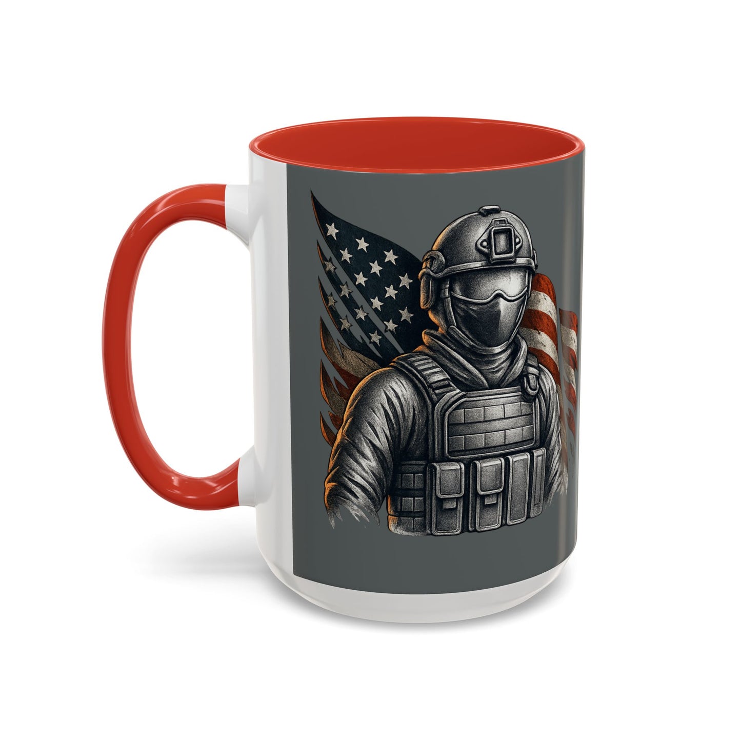 Patriotic Coffee Mug | Soldier | American Flag | 15oz