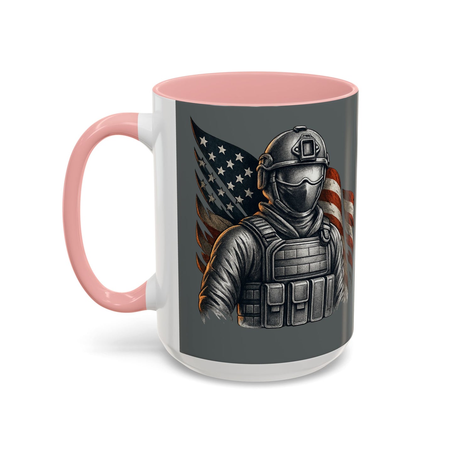 Patriotic Coffee Mug | Soldier | American Flag | 15oz