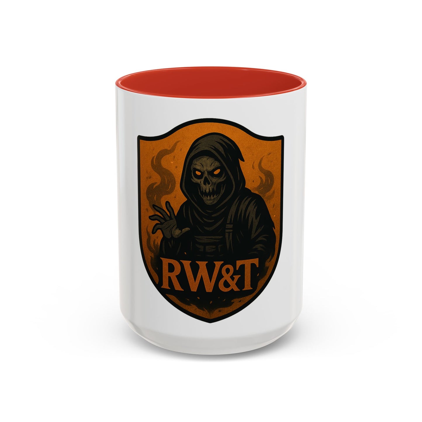 Halloween | Spooky Grim Reaper Coffee Mug - Halloween, Gift for Horror Fans, Unique Design, Black Handle Ceramic Cup
