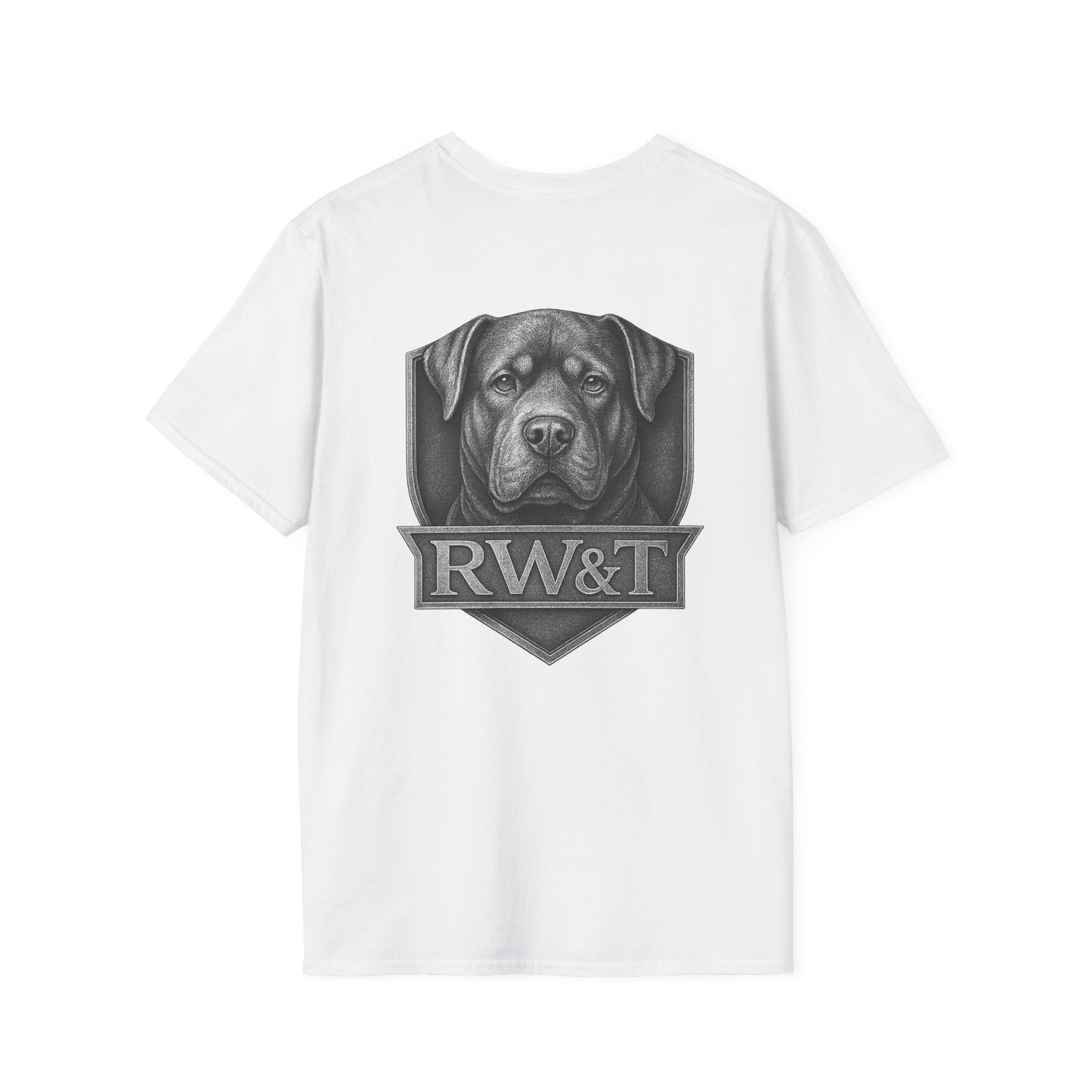 RW&T Rottweiler | Rugged Pet Lover T-Shirt, Graphic Tee for Dog Owners, Softstyle Cotton Shirt, Gift for Pet Lovers, Casual Wear, Animal Lover Apparel