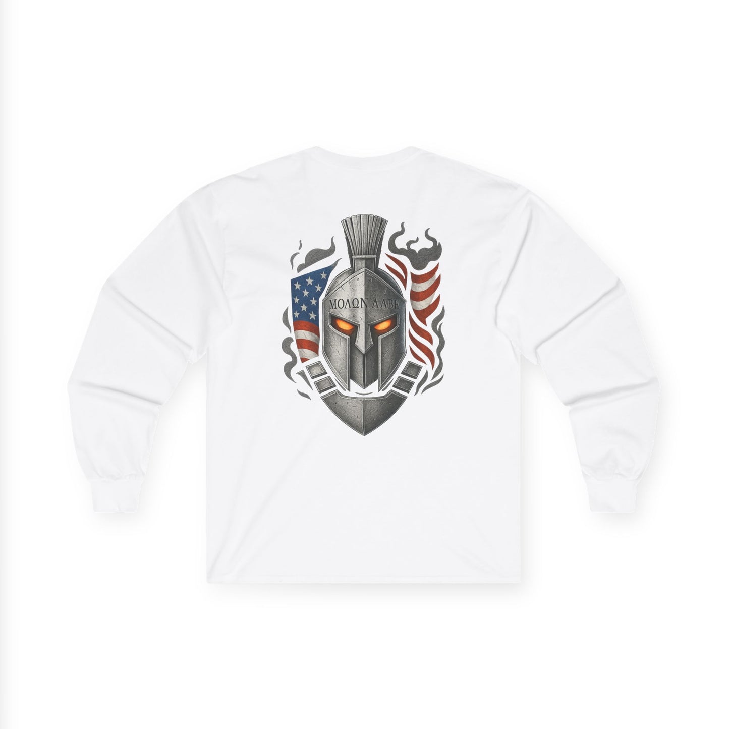 Spartan Warrior Long Sleeve Tee, Unisex Cotton Fashion Shirt, Gift for Video Game Fans, Unique Graphic Tee, Spartan Inspired Clothing