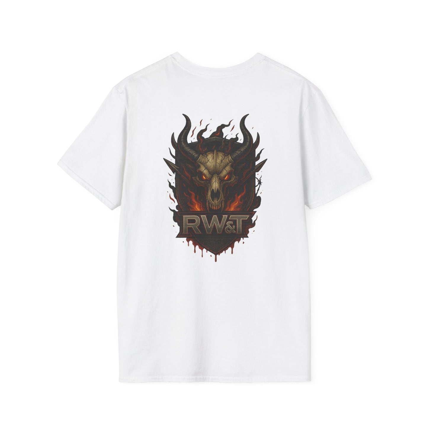 🐉 “RW&T Dragon Skull – Fire & Steel Edition” | Unisex Softstyle T-Shirt