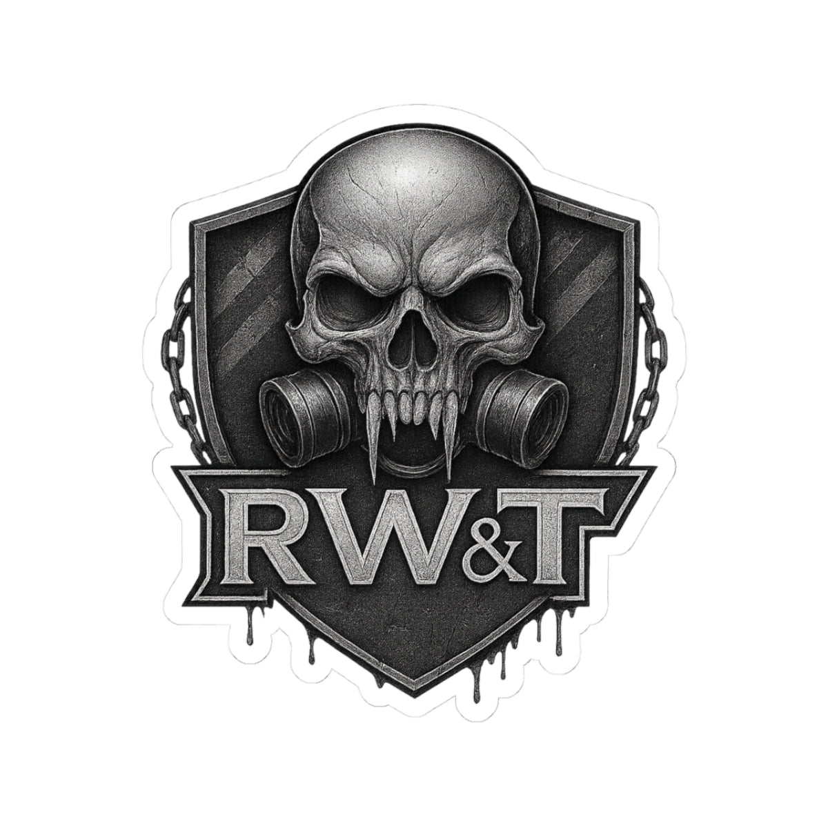 Gritty Skull Kiss-Cut Stickers for Gamers, Laptop Decals, Edge-Edgy Art, Skull Lovers, Unique Gift