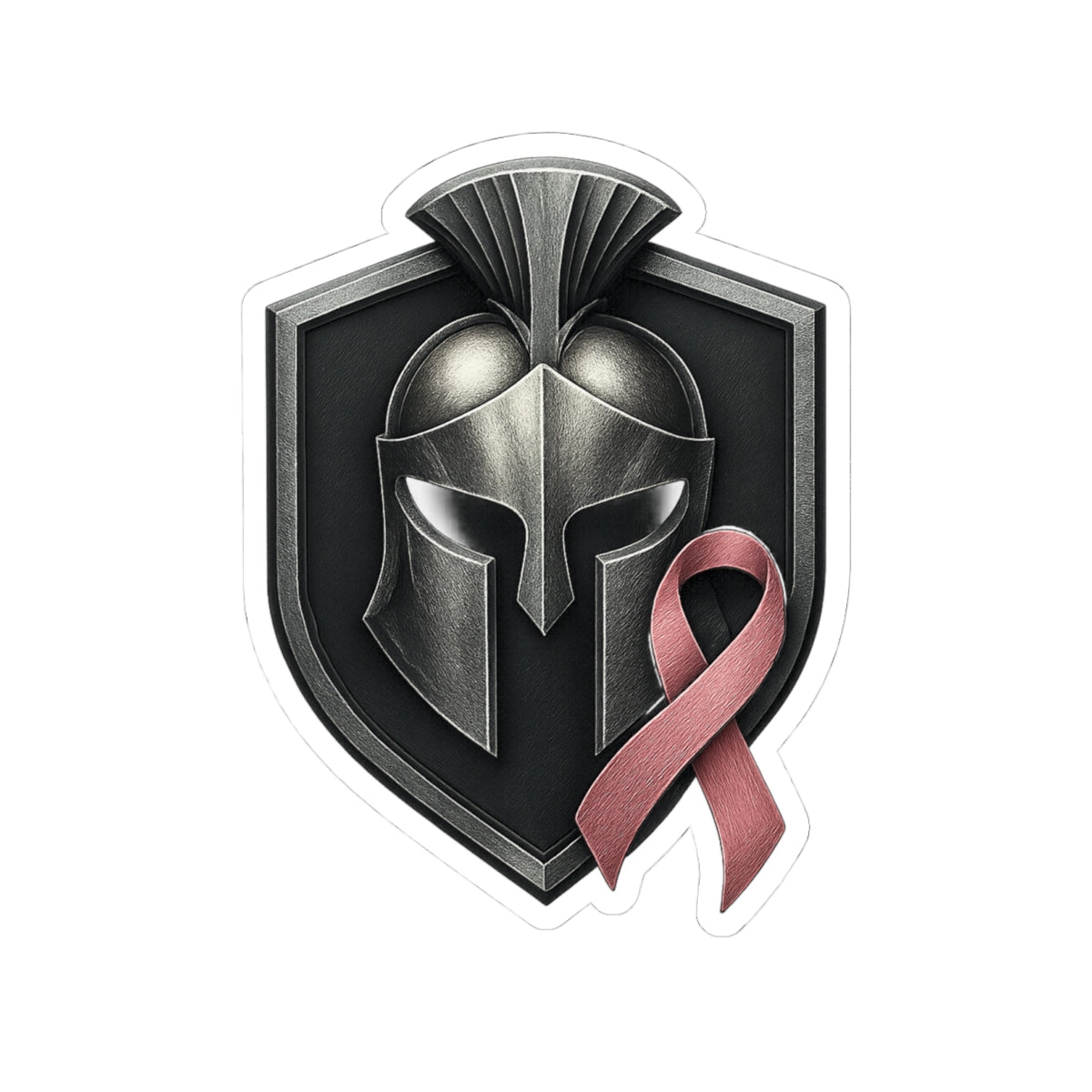 Breast Cancer Awareness | Kiss-Cut Stickers | Spartan Helmet | Pink Ribbon