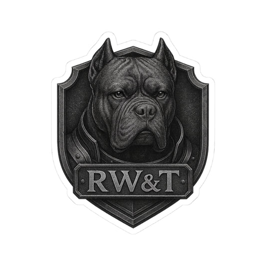 Bold Dog Kiss-Cut Stickers, Pet Lover Gift, Laptop Decoration, Customizable Stickers, Unique Dog Artwork, Shield Design