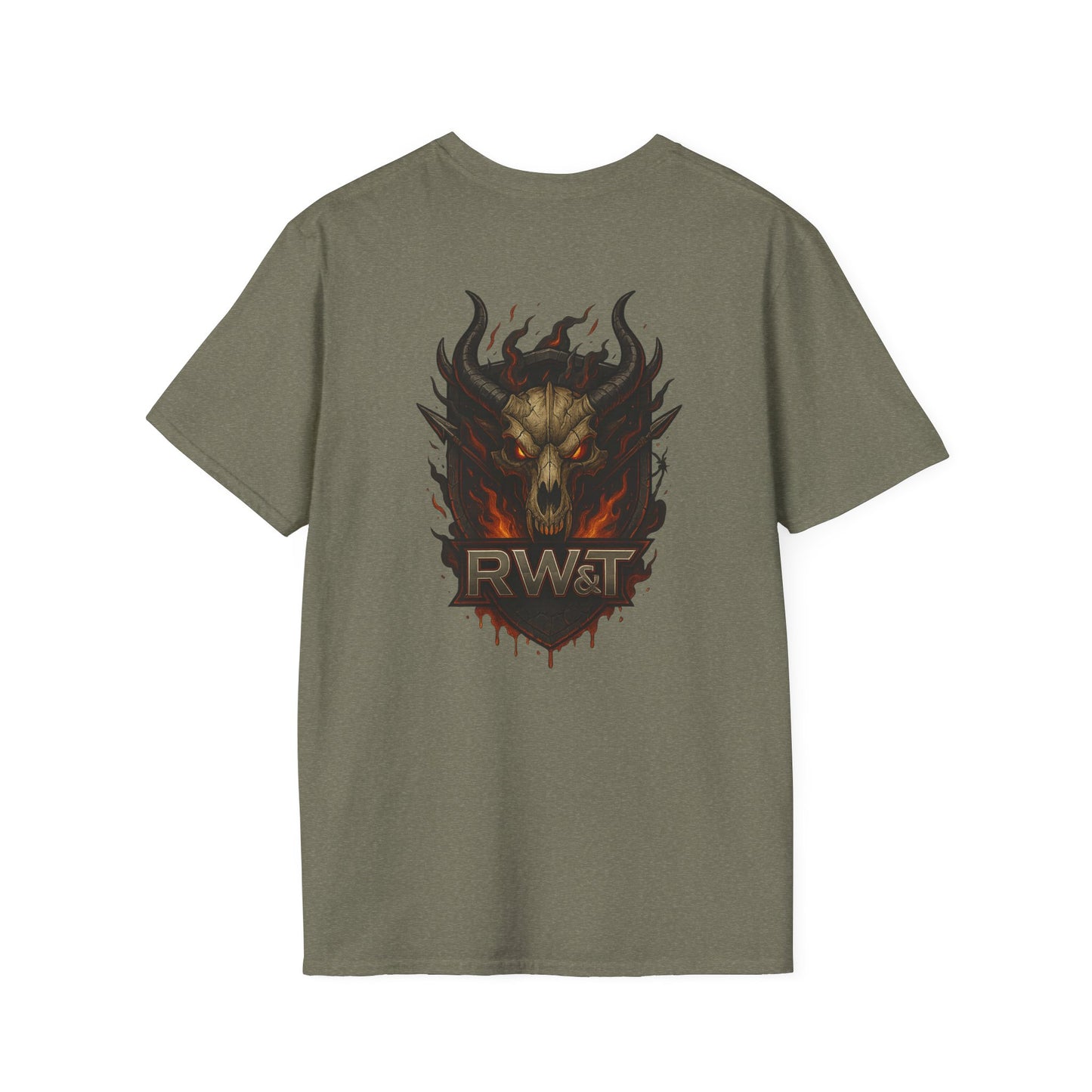🐉 “RW&T Dragon Skull – Fire & Steel Edition” | Unisex Softstyle T-Shirt