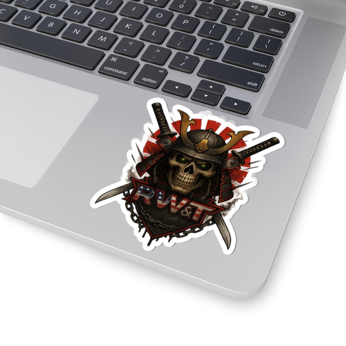 Samurai Skull Kiss-Cut Stickers, Unique Stickers for Laptops, Water Bottles, Decor, Gifts for Men, Halloween