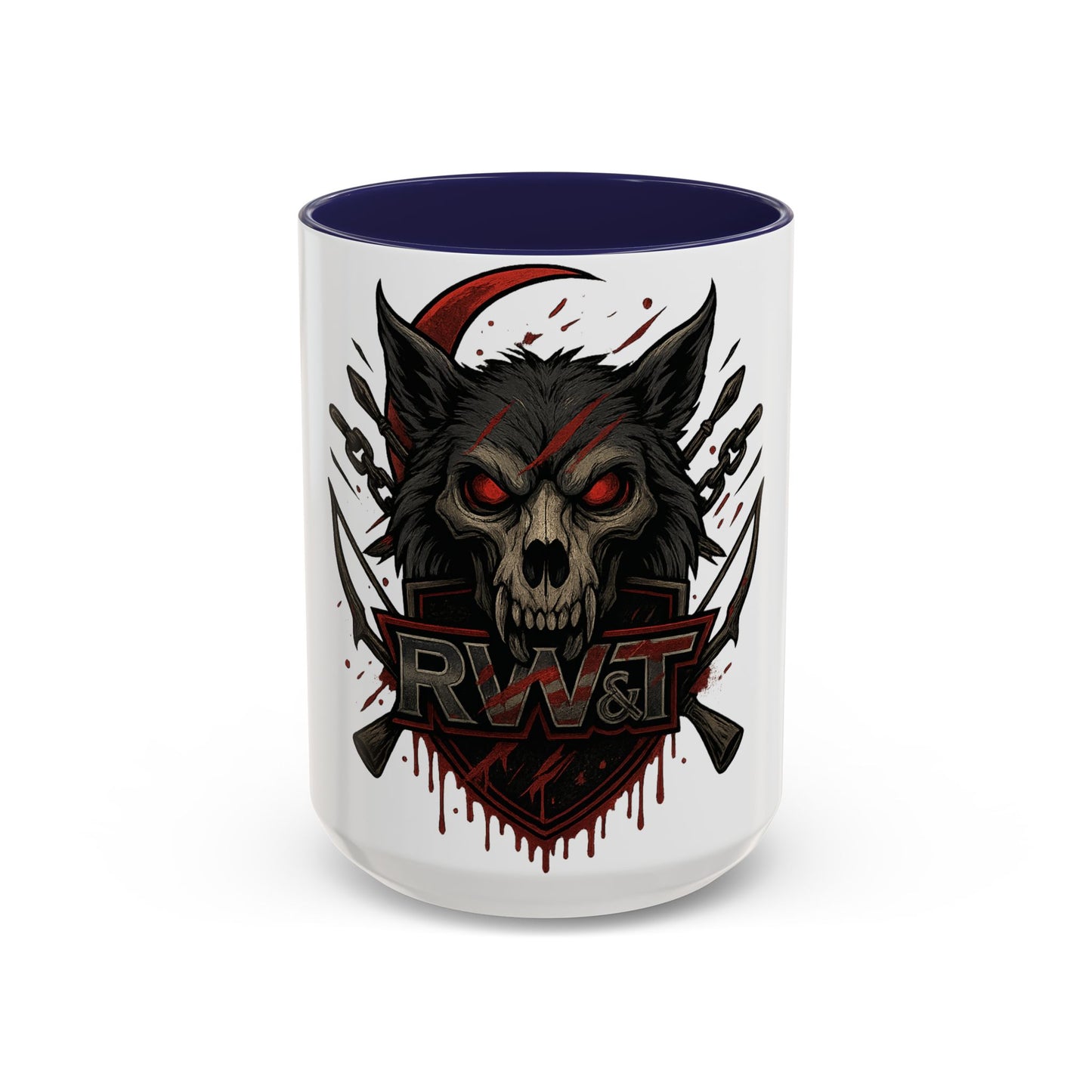 🐺 “RW&T Berserker Wolf – Savage Crest Edition” - Ideal for Halloween, Unique Gift, Home Decor, Skull Art, Black Handle Mug