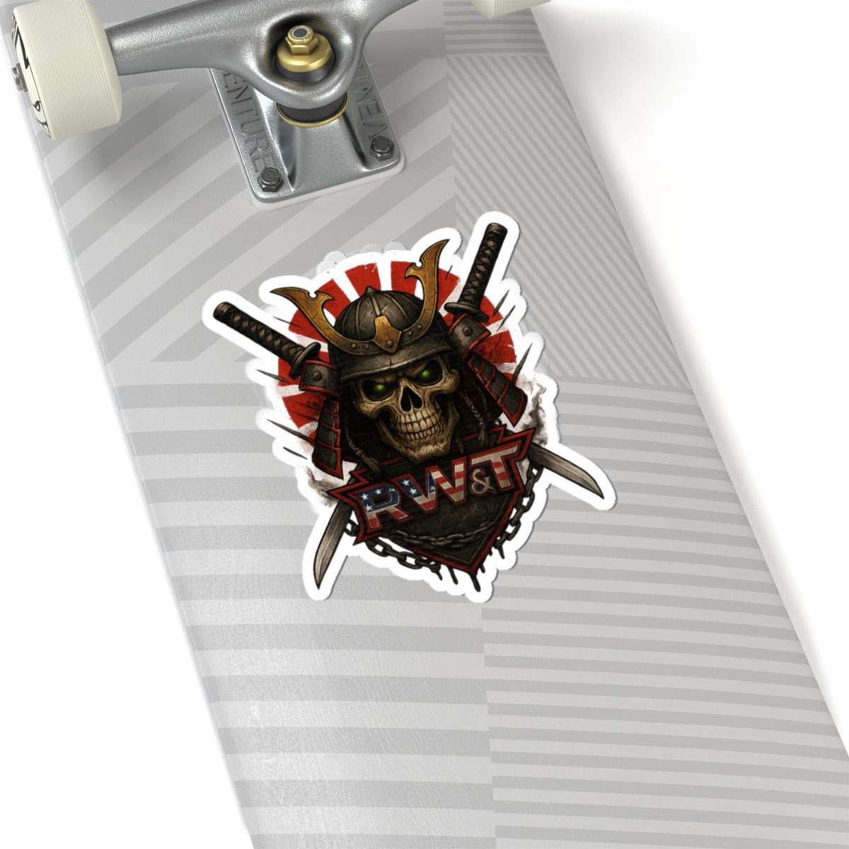 Samurai Skull Kiss-Cut Stickers, Unique Stickers for Laptops, Water Bottles, Decor, Gifts for Men, Halloween