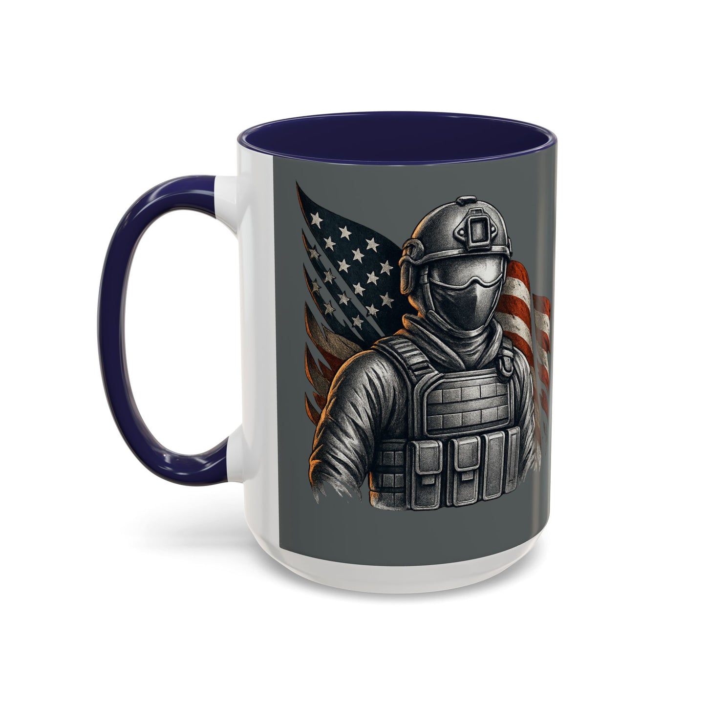 Patriotic Coffee Mug | Soldier | American Flag | 15oz