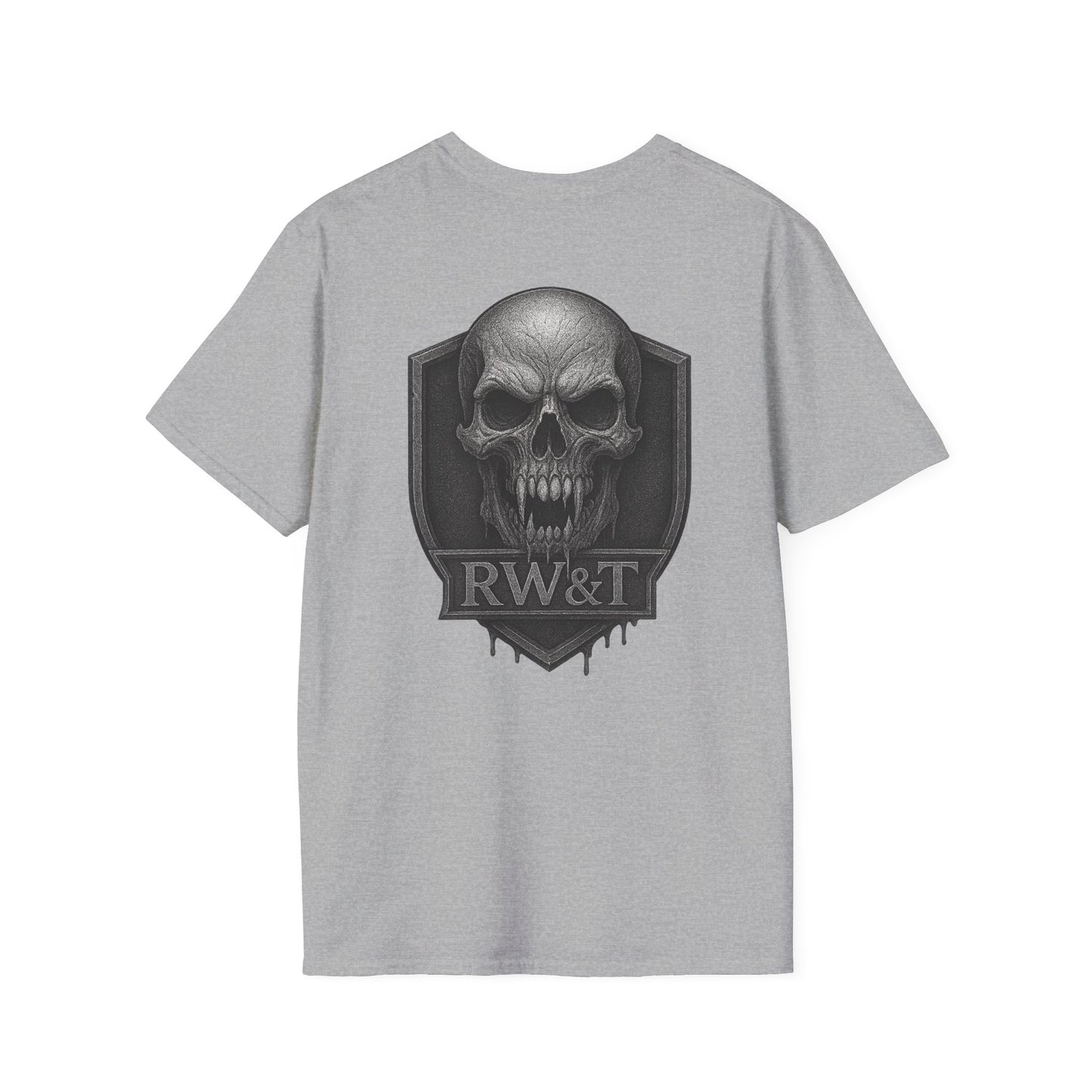 Edgy Graphic T-Shirt, Unisex Softstyle Tee, Skull Design, Casual Wear, Gifts for Him/Her, Halloween Apparel