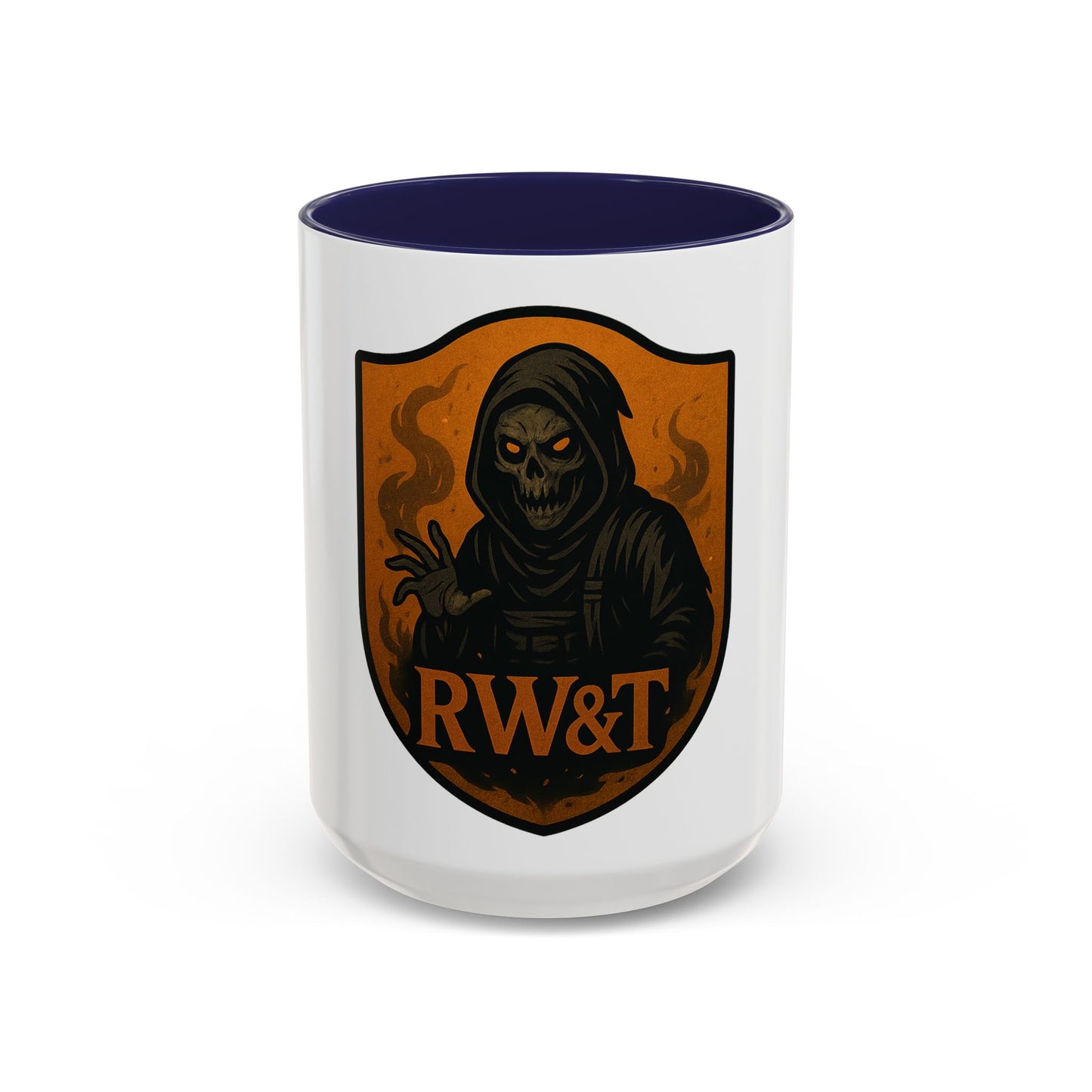 Halloween | Spooky Grim Reaper Coffee Mug - Halloween, Gift for Horror Fans, Unique Design, Black Handle Ceramic Cup