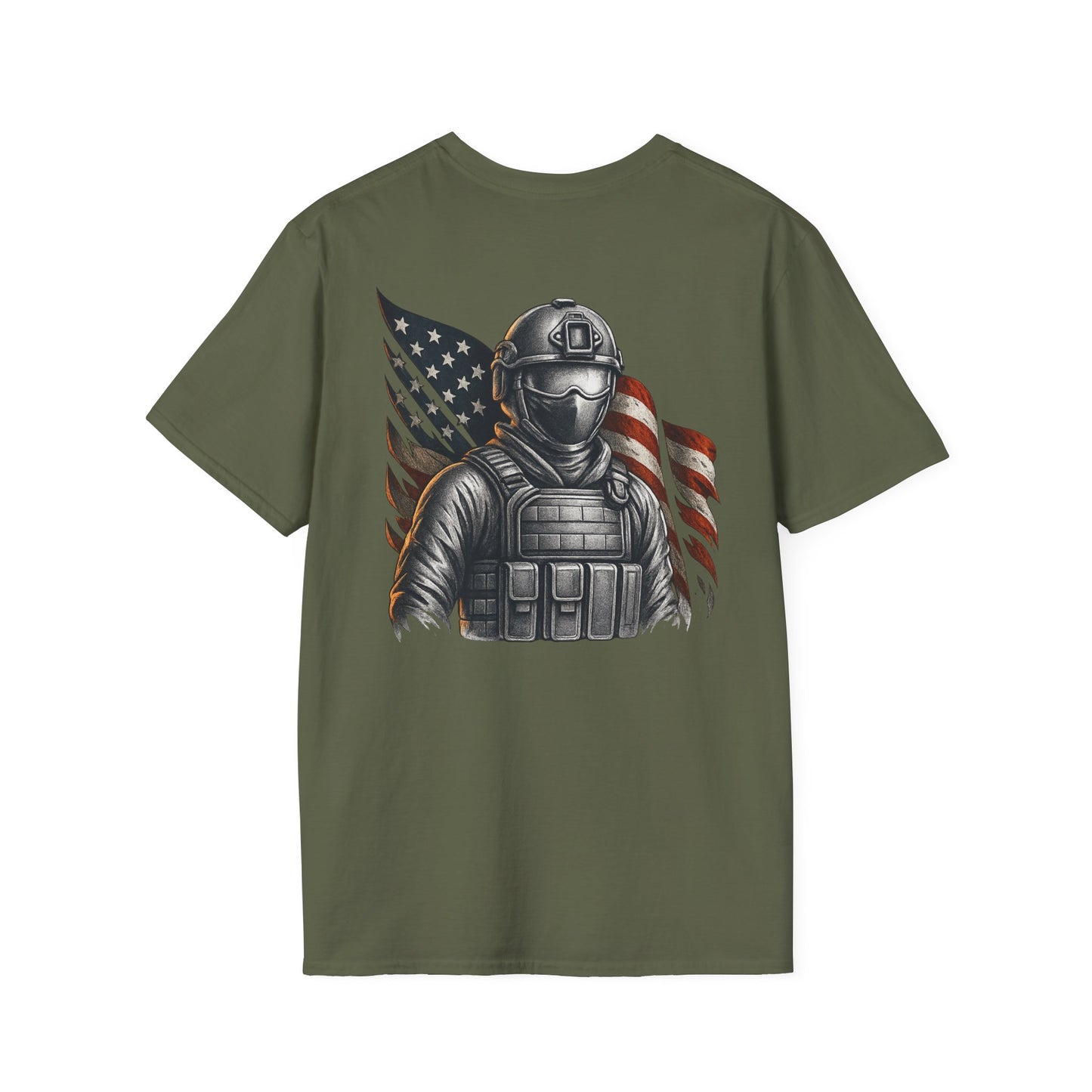 Patriotic Graphic T-Shirt - Unisex Softstyle Tee, Veteran Gift, Casual Wear, Independence Day Celebration, Everyday Style
