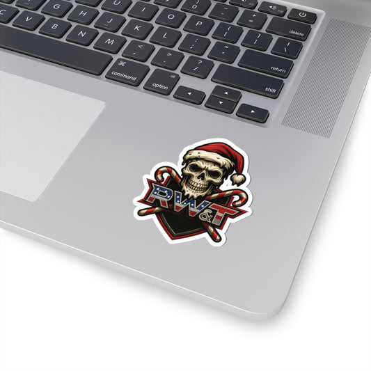 Christmas Skull Stickers, Holiday Decor, Gothic Aesthetic, Unique Gift for Friends, Laptop Stickers, Seasonal Decorations