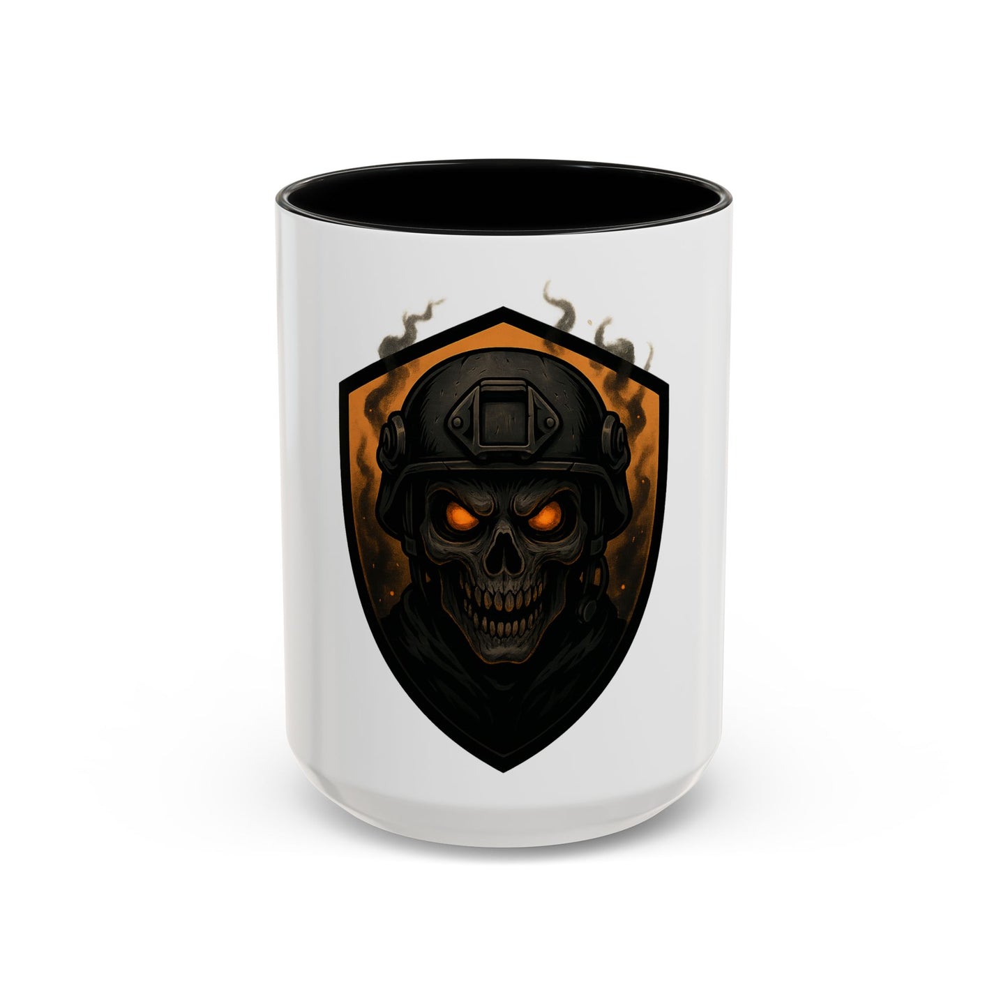 Halloween | Skull Warrior Coffee Mug, Unique Gift for Gamers, Cool Skull Drinkware, Military Inspired Cup, Halloween Decor, Premium Ceramic Mug
