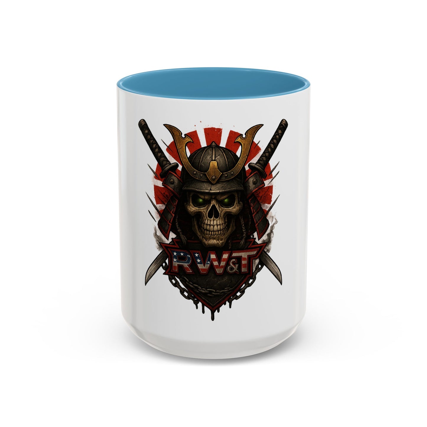 Samurai Skull Accent Coffee Mug, Unique Gift for Gamers, Halloween Decoration, Tea Lovers, Stylish Decor