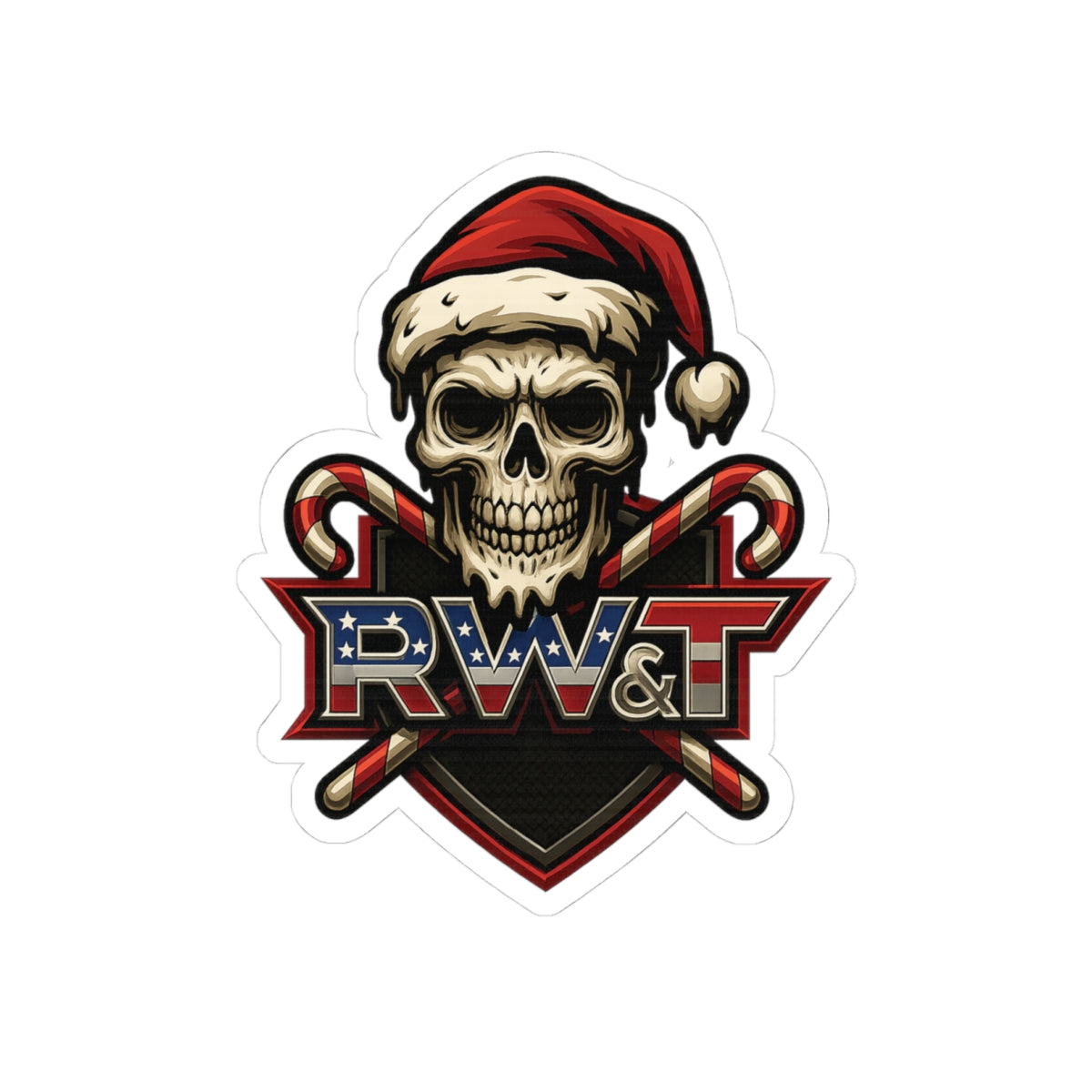 Christmas Skull Stickers, Holiday Decor, Gothic Aesthetic, Unique Gift for Friends, Laptop Stickers, Seasonal Decorations