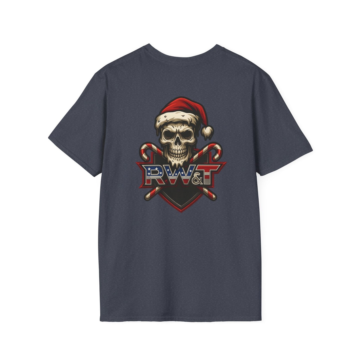 Holiday Skull Graphic T-Shirt, Unisex Softstyle Tee, Casual Wear, Gift for Halloween, Christmas Shirt, Festive Apparel