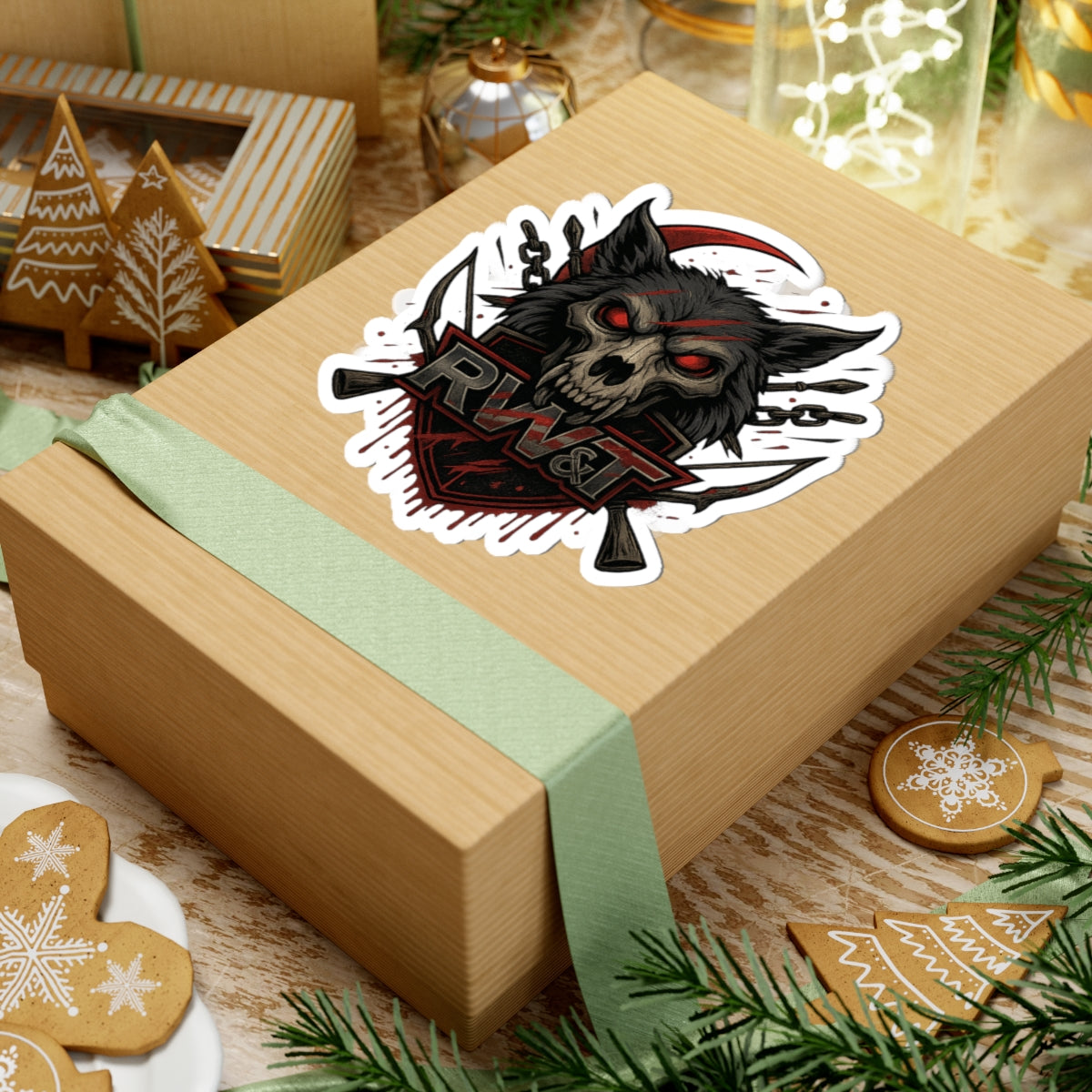 Gothic Wolf Kiss-Cut Stickers | Edgy Decor for Laptops, Skateboards, Water Bottles, Unique Gifts, Alternative Style