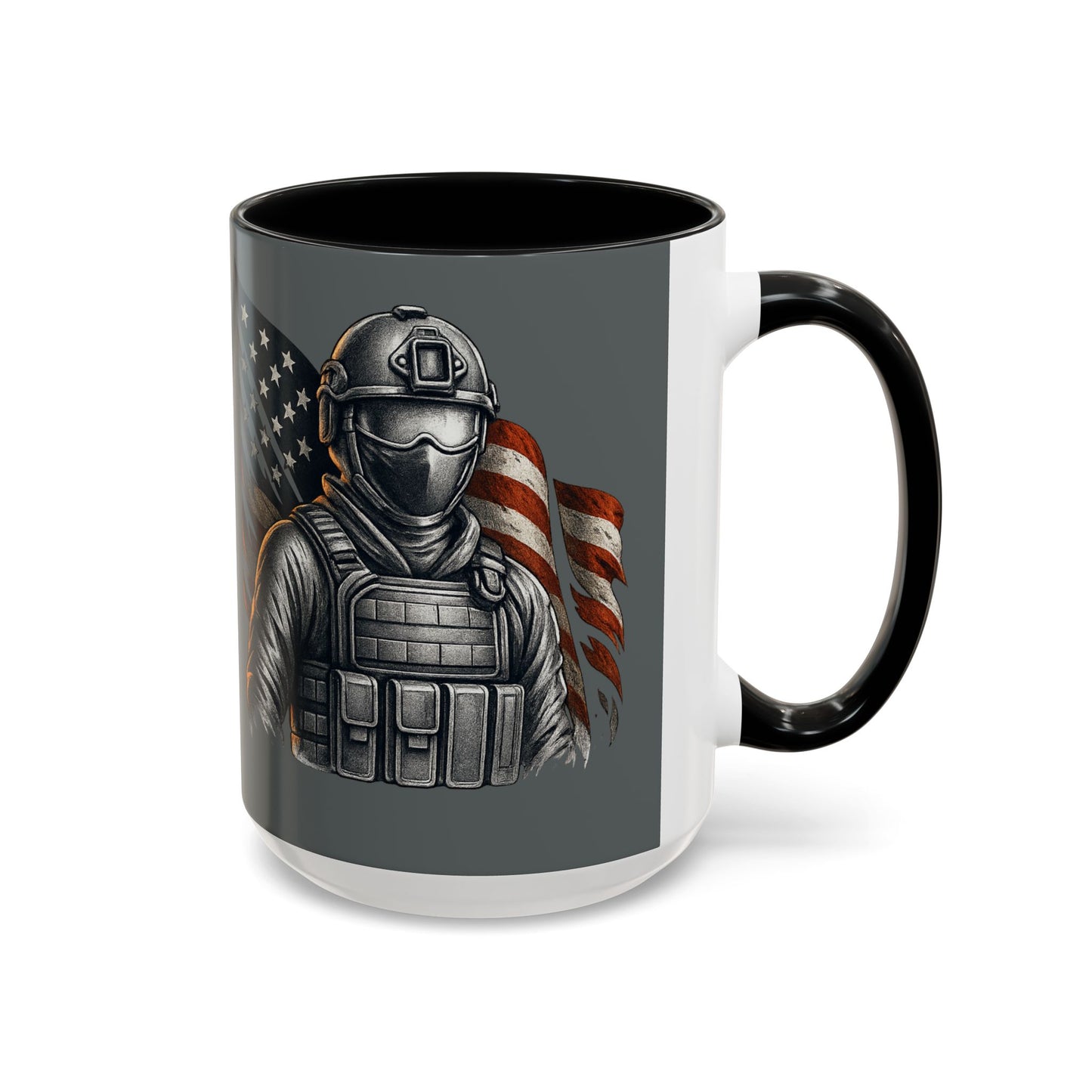 Patriotic Coffee Mug | Soldier | American Flag | 15oz